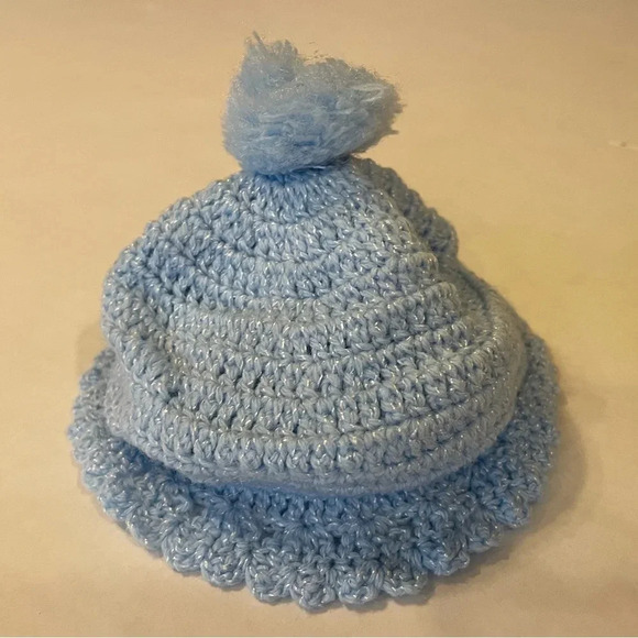 Crochet Light Blue 6-piece Set Baby Outfit Butterfly 3-9 Months NWOT - Picture 6 of 7